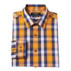 Men's Apt. 9&reg; Extra-slim Fit Gingham-checked Stretch Dress Shirt, Size: 16.5-34/35, Brt Orange