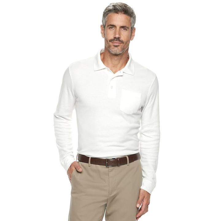 Men's Croft & Barrow&reg; Classic-fit Easy-care Interlock Polo, Size: Medium, White