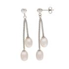 Pearlustre By Imperial Sterling Silver Freshwater Cultured Pearl Dangle Drop Earrings, Women's, White