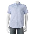 Men's Sonoma Goods For Life&trade; Modern-fit Solid End-on-end Button-down Shirt, Size: Large, Blue (navy)