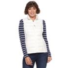 Women's Heat Keep Solid Down Puffer Vest, Size: Small, White