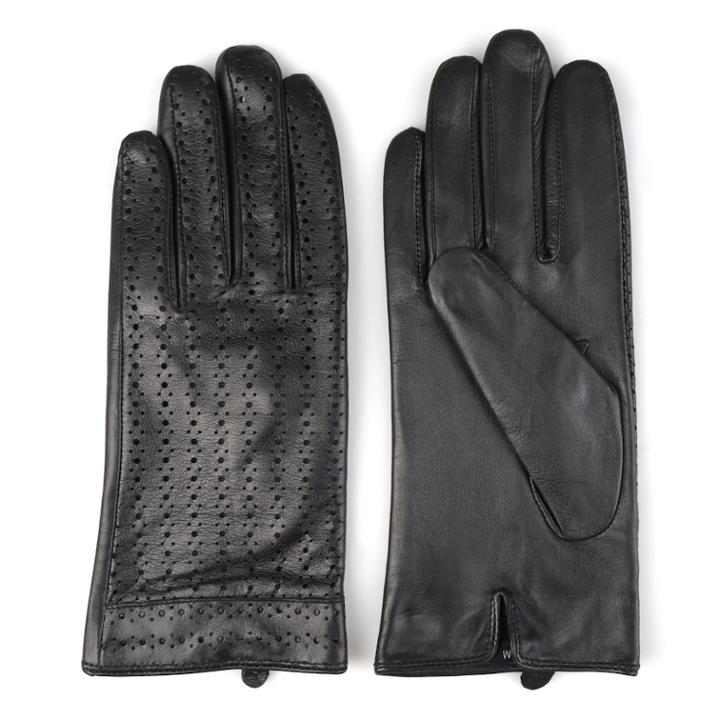 Women's Journee Collection Microfiber-lined Perforated Leather Gloves, Size: Xl, Black