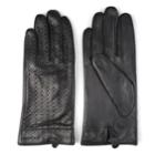 Women's Journee Collection Microfiber-lined Perforated Leather Gloves, Size: Xl, Black