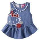 Girls 4-6x Hello Kitty&reg; Embellished Chambray Tank Top, Size: 6x, Med Blue