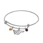 Fiora Sterling Silver Virginia Tech Hokies Charm Bangle Bracelet, Women's, Dark Red