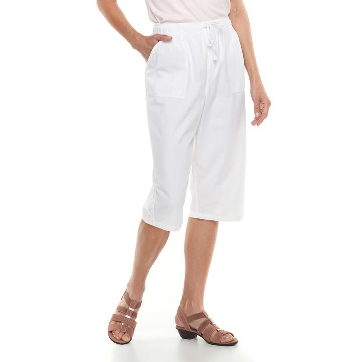 Women's Gloria Vanderbilt Lillith Sheeting Skimmer Capris, Size: Xl, White