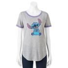 Disney's Lilo & Stitch Juniors' Ringer Graphic Tee, Girl's, Size: Xl, Dark Grey