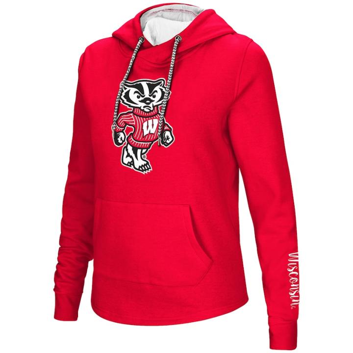 Women's Wisconsin Badgers Crossover Hoodie, Size: Small, Brt Red