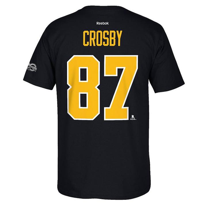 Men's Reebok Pittsburgh Penguins Sidney Crosby 2017 Stanley Cup Playoffs Player Tee, Size: Large, Black