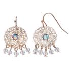 Lc Lauren Conrad Shaky Bead Filigree Disc Nickel Free Drop Earrings, Women's, White