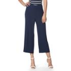 Women's Chaps Crepe Crop Wide-leg Pants, Size: 16, Blue (navy)