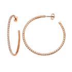 Duchess Of Dazzle Crystal 14k Rose Gold-plated Hoop Earrings, Women's, White