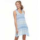 Women's Portocruz Ombre Tie-back Sharkbite Cover-up Dress, Size: Large, Med Blue