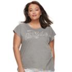 Plus Size Apt. 9&reg; Bridal Graphic Tee, Women's, Size: 2xl, Med Grey