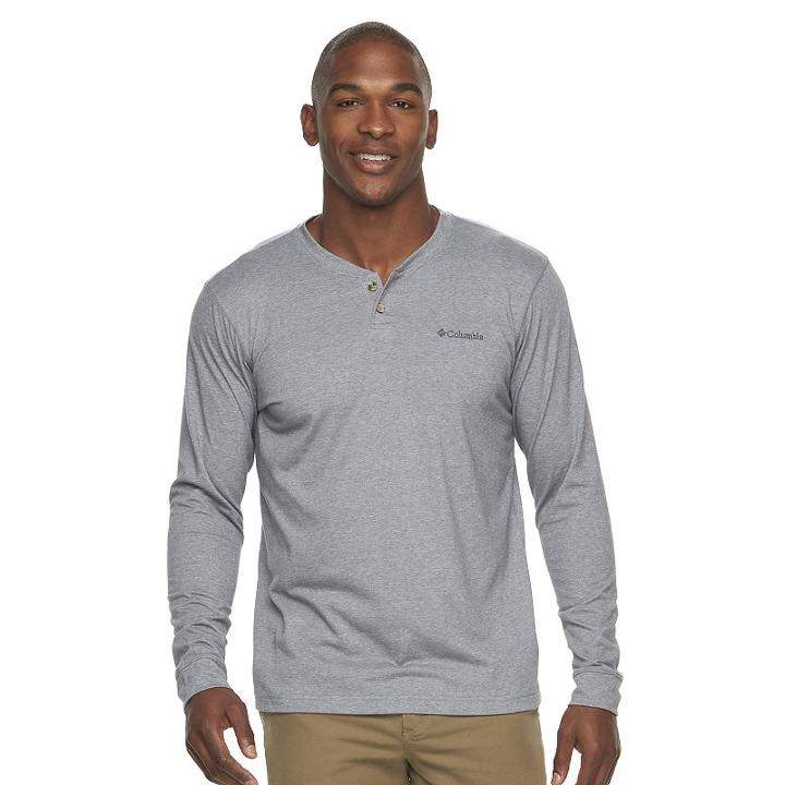 Big & Tall Columbia Sportswear Logo Omni-wick Performance Henley, Men's, Size: Xxl Tall, Dark Grey