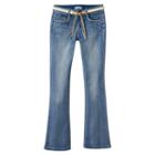 Girls 7-16 & Plus Size Mudd&reg; Belted Faded Bootcut Jeans, Girl's, Size: 20 1/2, Med Blue