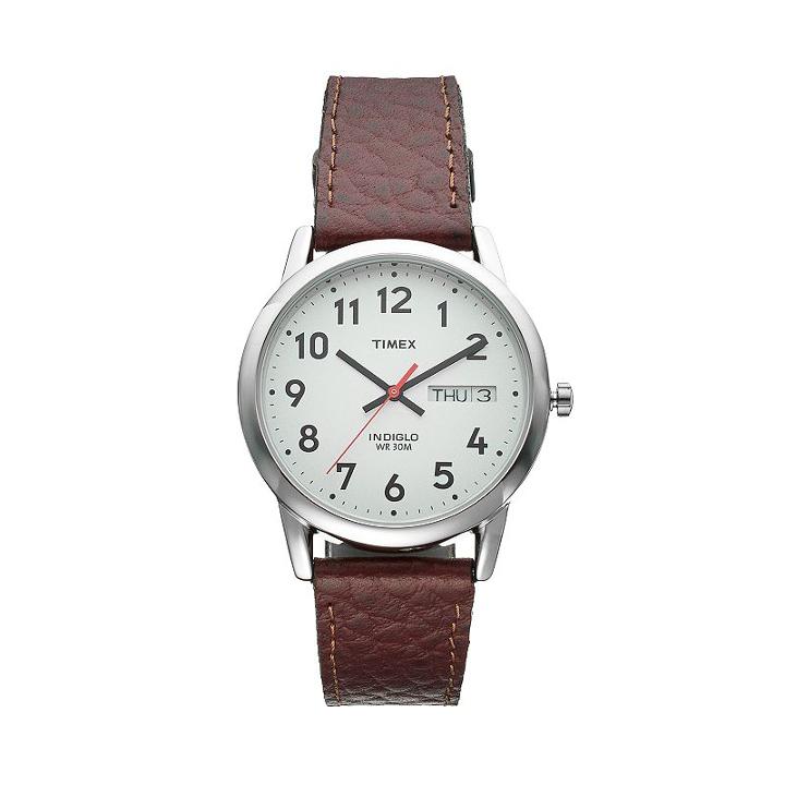 Timex Men's Wardrobe Essentials Leather Watch - T20041jt, Size: Medium, Brown