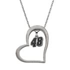 Insignia Collection Nascar Jimmie Johnson 48 Stainless Steel Heart Pendant Necklace, Women's, Size: 18, Grey