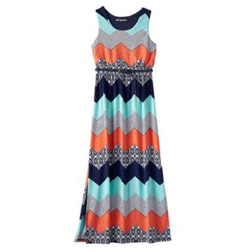 Girls 7-16 Three Pink Hearts Racerback Braid Belt Maxi Dress, Girl's, Size: 7, Med Blue
