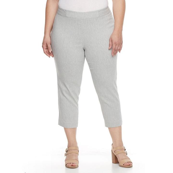 Plus Size Napa Valley Straight-leg Pull-on Dress Capris, Women's, Size: 22 W, Light Grey