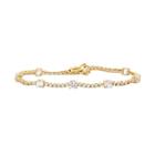 14k Gold Over Silver Lab-created White Sapphire Tennis Bracelet, Women's, Size: 7.25