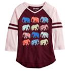Girls 7-16 & Plus Size Mudd&reg; 3/4-sleeve Raglan Graphic Tee, Size: 10, Dark Red