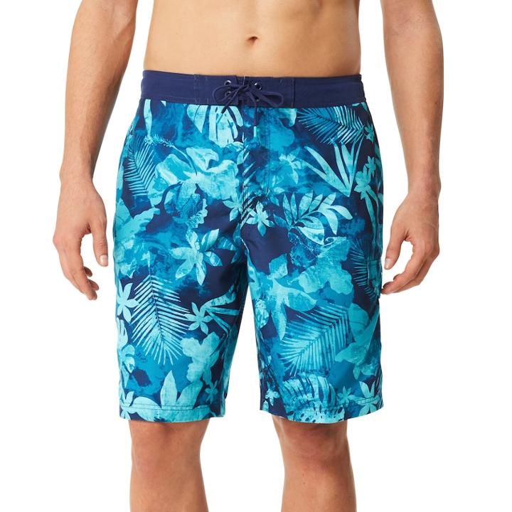 Men's Speedo Marble Floral Board Shorts, Size: Large, Med Green