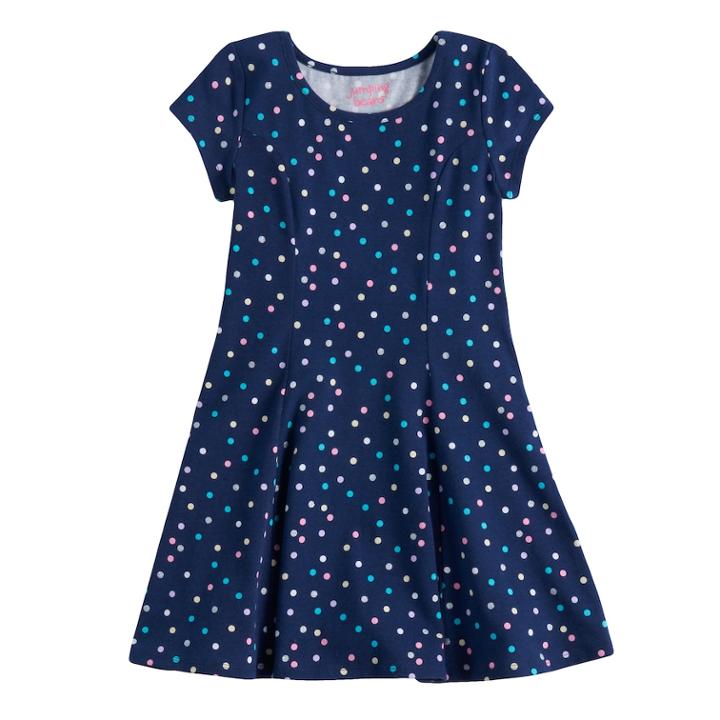 Girls 4-10 Jumping Beans&reg; Curved Seam Skater Dress, Size: 6, Blue (navy)