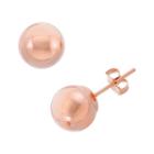 14k Rose Gold Ball Stud Earrings, Women's, Pink