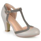 Journee Collection Olina Women's Mary Jane Heels, Girl's, Size: Medium (11), Grey