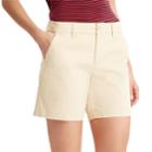 Women's Chaps Twill Shorts, Size: 14, Beig/green (beig/khaki)