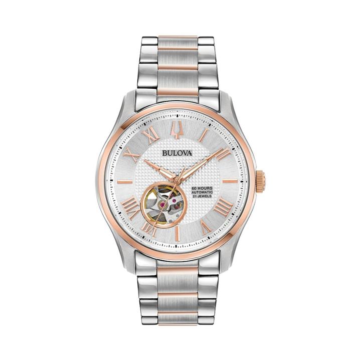Bulova Men's Wilton Two Tone Stainless Steel Automatic Watch - 98a213, Multicolor