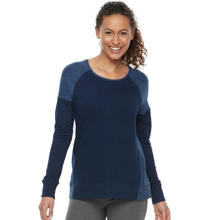 Women's Tek Gear&reg; Raglan French Terry Top, Size: Large, Dark Blue