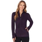 Women's Cuddl Duds Stretch Fleece Zip-up Top, Size: Xl, Med Purple