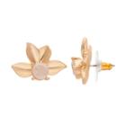 Lc Lauren Conrad Crackle Stone Flower Nickel Free Stud Earrings, Women's, White