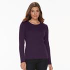 Petite Croft & Barrow&reg; Cable Knit Sweater, Women's, Size: Xl Petite, Drk Purple