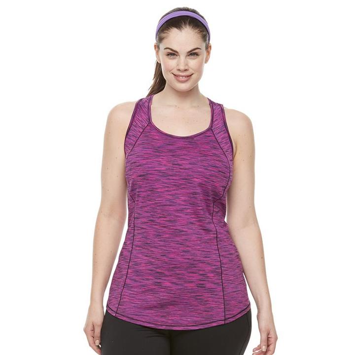 Plus Size Tek Gear® Spacedye Easy Racerback Tank, Women's, Size: 3xl, Brt Pink