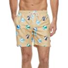 Men's Hot Coals Beach Ball Swim Trunks, Size: Medium, Beig/green (beig/khaki)