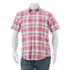 Big & Tall Izod Classic-fit Plaid Chambray Button-down Shirt, Men's, Size: 2xb, Med Pink
