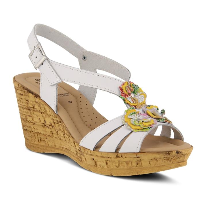 Spring Step Teomina Women's Wedge Sandals, Size: 38, White