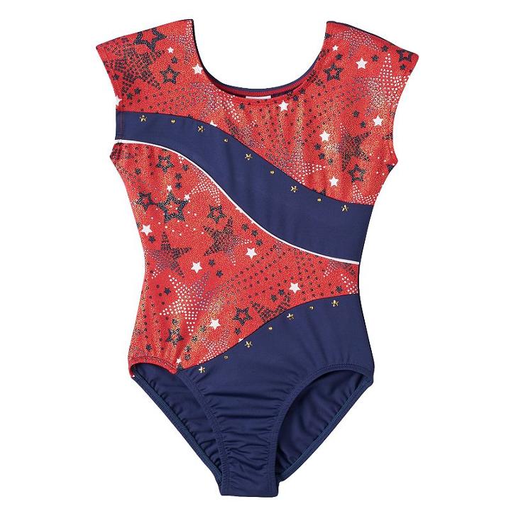 Girls 4-14 Jacques Moret Twinkle Stars Leotard, Girl's, Size: Medium, Blue (navy)