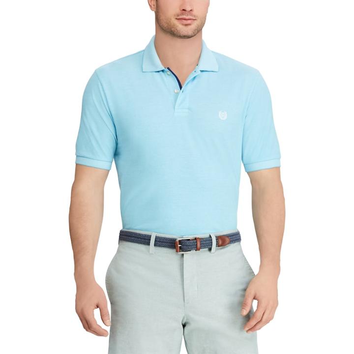 Men's Chaps Classic-fit Birdseye Polo, Size: Medium, Blue
