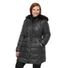 Plus Size Apt. 9&reg; Hooded Anorak Puffer Jacket, Women's, Size: 2xl, Dark Grey