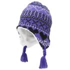 Girls 4-6x Igloos Fairisle Flap Fleece-lined Knit Hat, Med Purple