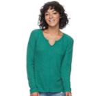 Juniors' So&reg; Waffle-knit Top, Teens, Size: Xl, Green