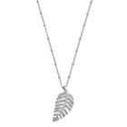 Lc Lauren Conrad Long Leaf Pendant Necklace, Women's, Silver