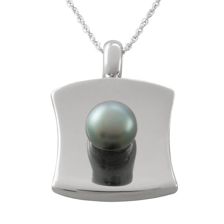 Sterling Silver Tahitian Cultured Pearl Pendant, Women's, Size: 18, Black