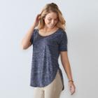 Women's Sonoma Goods For Life&trade; Marled Scoopneck Tee, Size: Xl, Blue