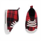 Baby Boy Carter's Red Plaid High-top Crib Shoes, Size: 9-12months