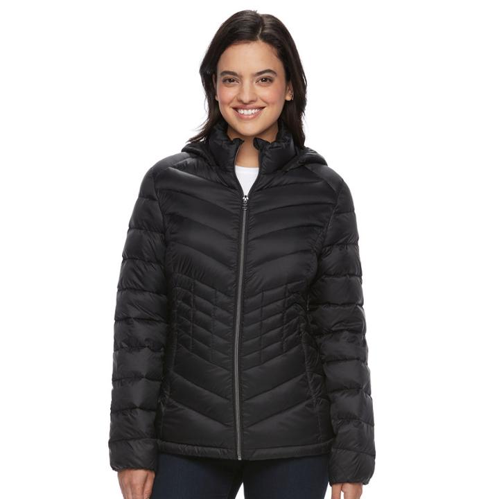 Women's Zeroxposur Tara Packable Hooded Down Jacket, Size: Large, Black
